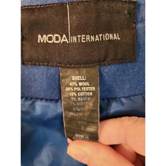 Victoria’s Secret Moda International Blue Wool Blend Pea Coat Women’s 8 - Picture 4 of 5